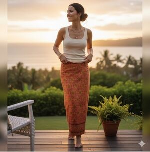 Vintage Handwoven Ikat Sarong Skirt 🌺